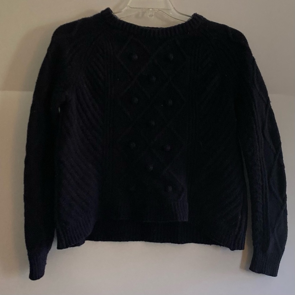 J . Crew deep “navy” wool sweater.